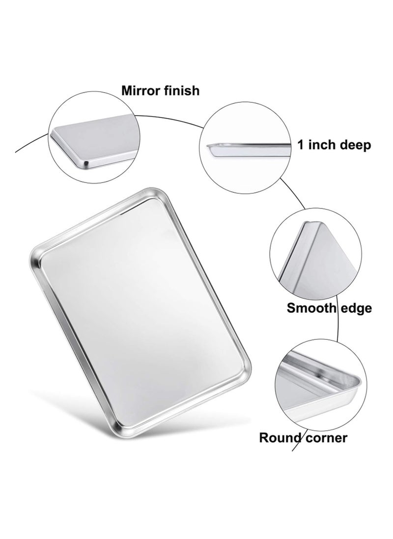 TeamFar Baking Sheet, 17.6’’ x 13’’ x 1’’ Stainless Steel Large Cookie Sheet Half Baking Pans, Non-toxic & Healthy, Easy Clean & Dishwasher Safe, Heavy Duty & Sturdy- Set of 2