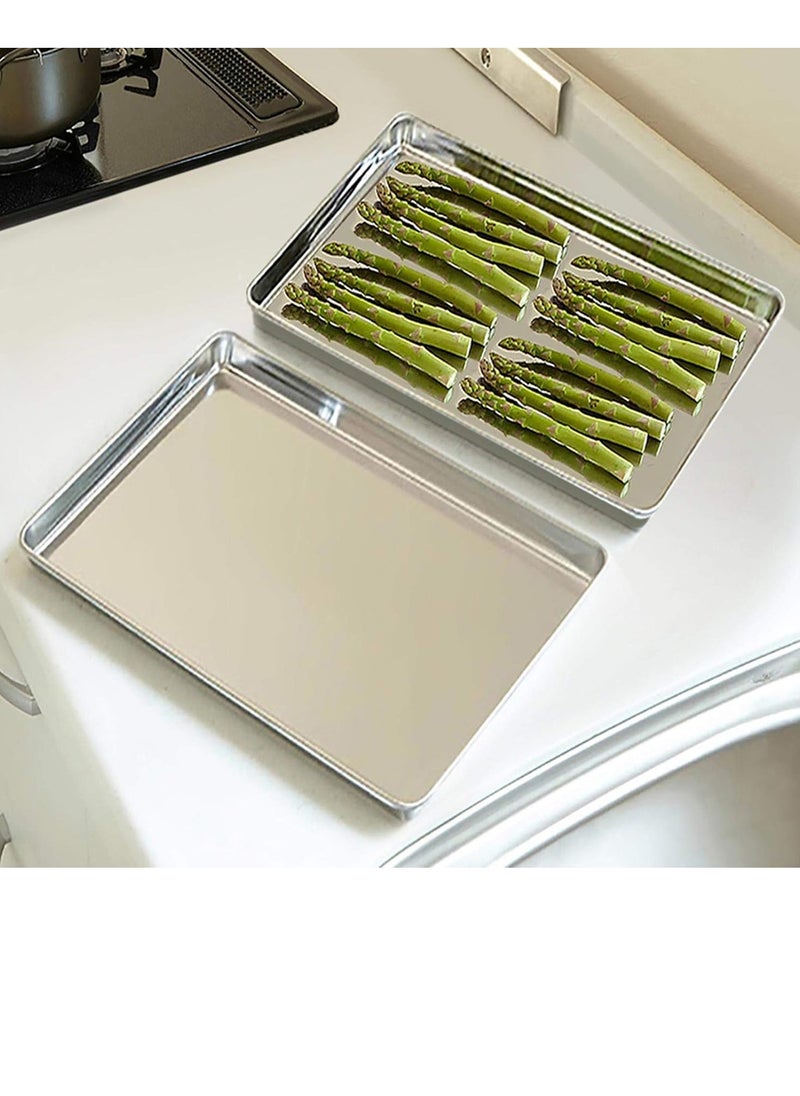 TeamFar Baking Sheet, 17.6’’ x 13’’ x 1’’ Stainless Steel Large Cookie Sheet Half Baking Pans, Non-toxic & Healthy, Easy Clean & Dishwasher Safe, Heavy Duty & Sturdy- Set of 2