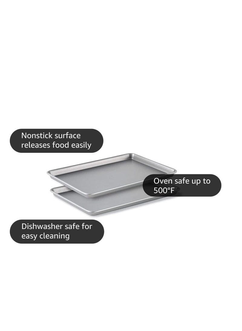 Calphalon Premium Nonstick Baking Pans Set of 2, 12 x 17 inch, Silverware, Heavy Gauge Steel Core