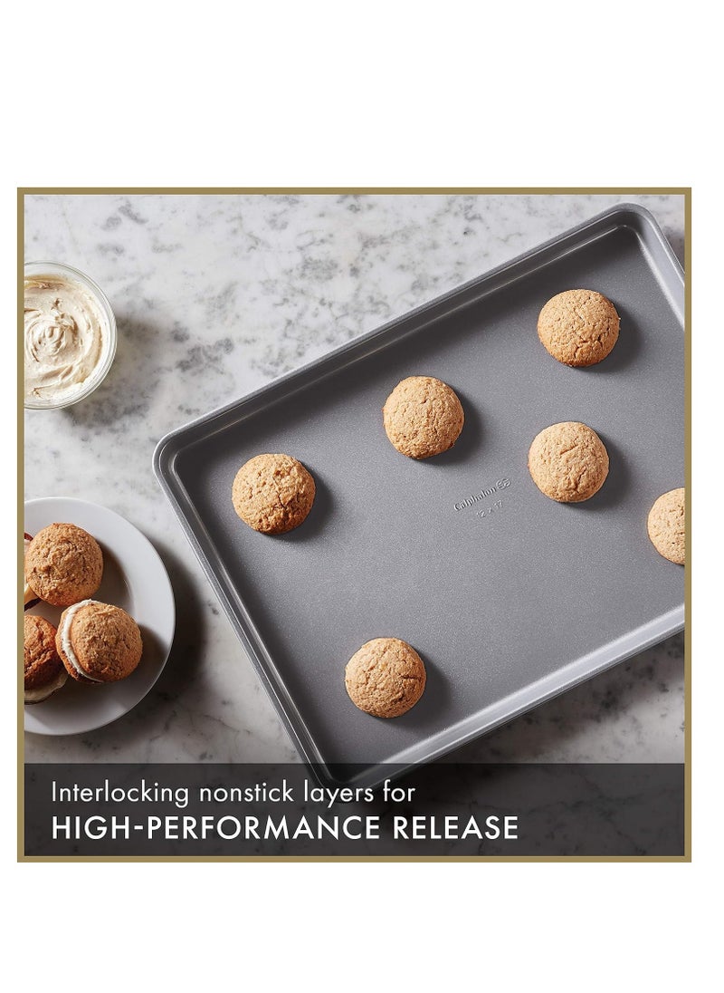 Calphalon Premium Nonstick Baking Pans Set of 2, 12 x 17 inch, Silverware, Heavy Gauge Steel Core
