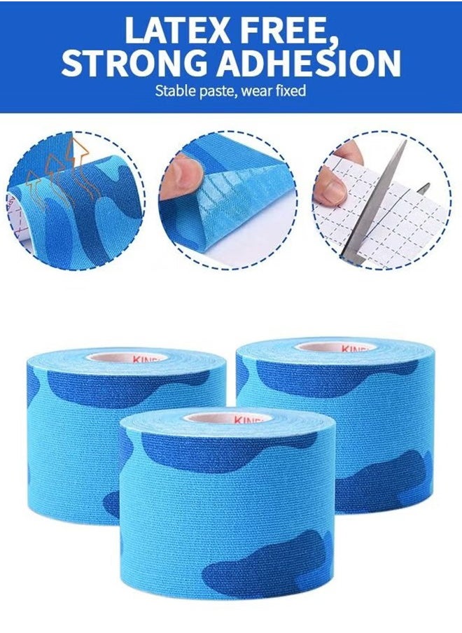 2 Pack Kinesiology Tape - Camouflage Sports Tape Athletic Recovery Pain Relieve Strong Adhesion Waterproof Sports Theraeputic Tape for Muscle Pain Relief and Joint Support