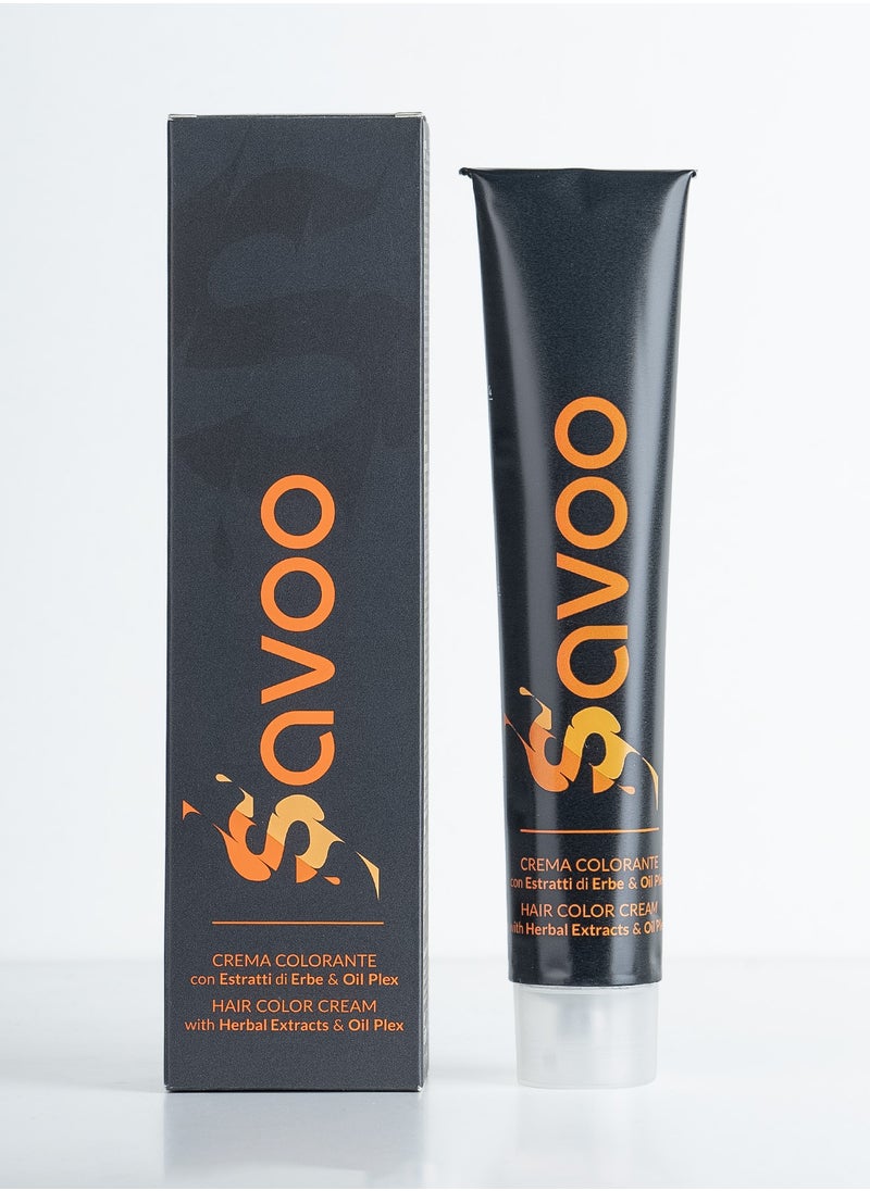 SAVOO Hair Color Cream 5.33 Intense Light Golden Caramel Brown Herbal Extract & Oil Plex 100ml