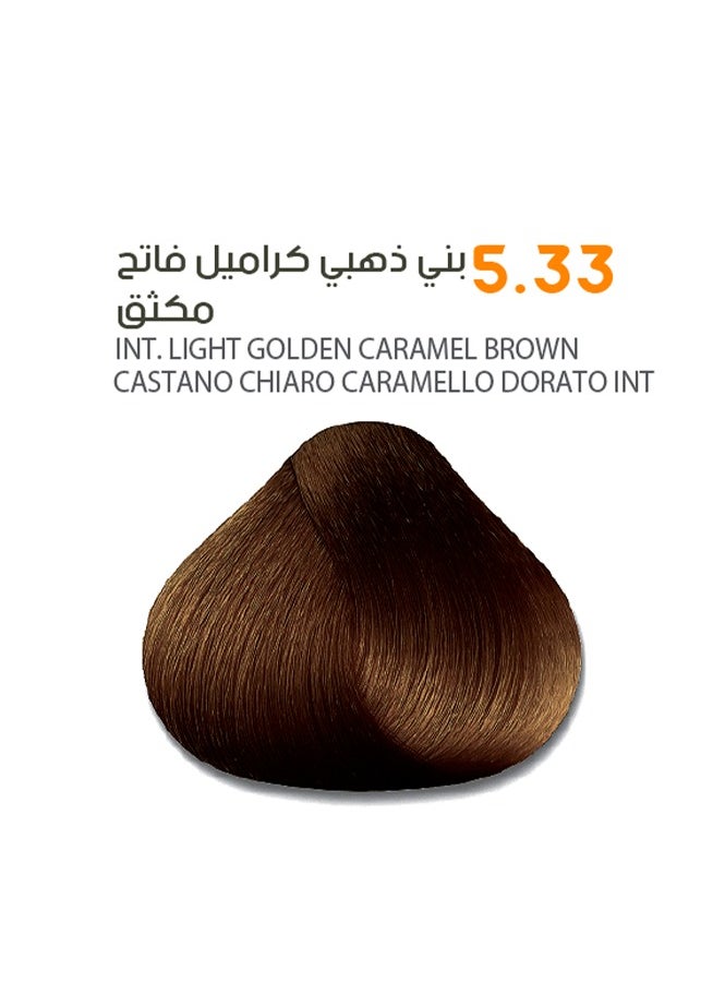 SAVOO Hair Color Cream 5.33 Intense Light Golden Caramel Brown Herbal Extract & Oil Plex 100ml