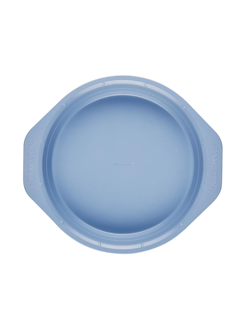 Farberware Easy Solutions Nonstick Bakeware Round Cake Pan, 9 Inch with Portion Marks and Fill Line - Blue