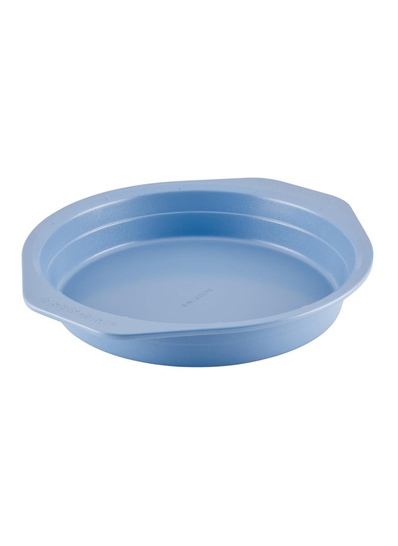 Farberware Easy Solutions Nonstick Bakeware Round Cake Pan, 9 Inch with Portion Marks and Fill Line - Blue