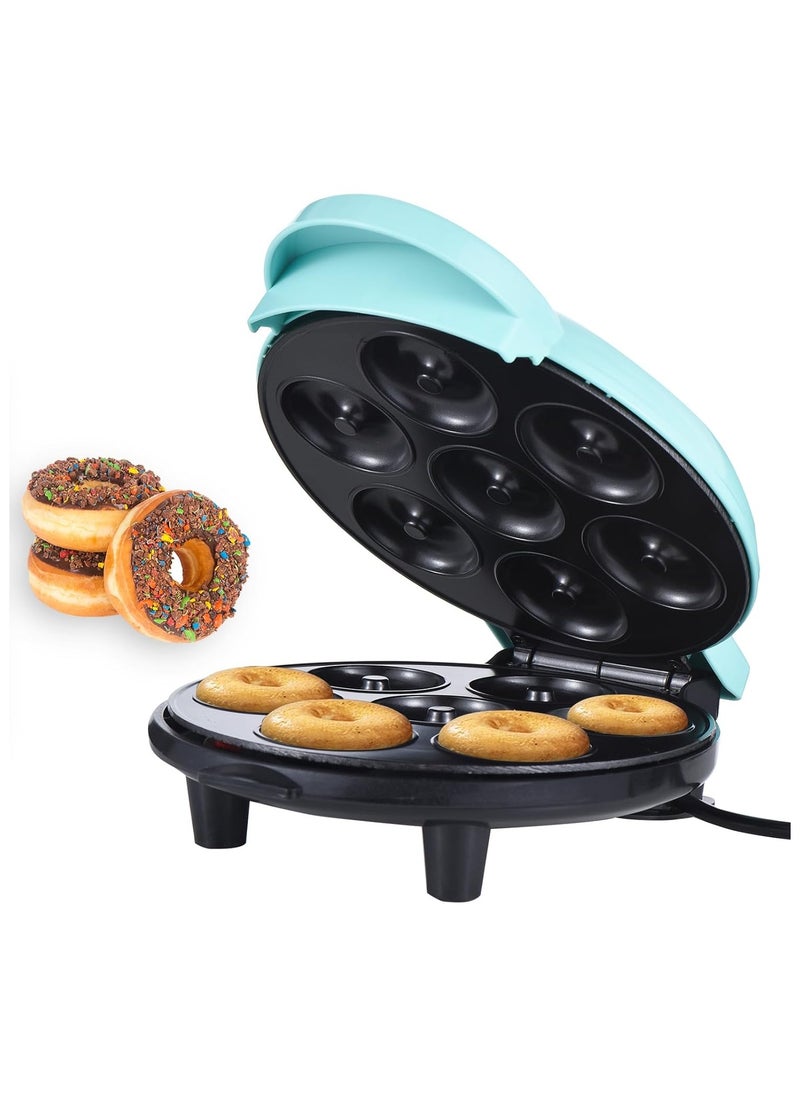 Mini Donut Maker Machine Makes 7 Doughnuts 650W Double-sided Heating Non-stick Coating Electric Donut Maker Machine for Kid-Friendly Breakfast Dessert Snack Perfect for Family Party Cake