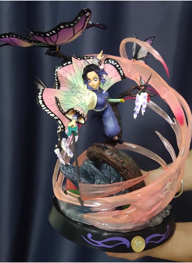 Demon Slayer: Kimetsu no Yaiba Cube Butterfly Ninja Action Figure Decorative Resin Sculpture Home Decor Statue, Art Figurine Home Ornament Decoration for Office, Living Room, Bedroom, Book Shelf, TV Cabinet, Desktop