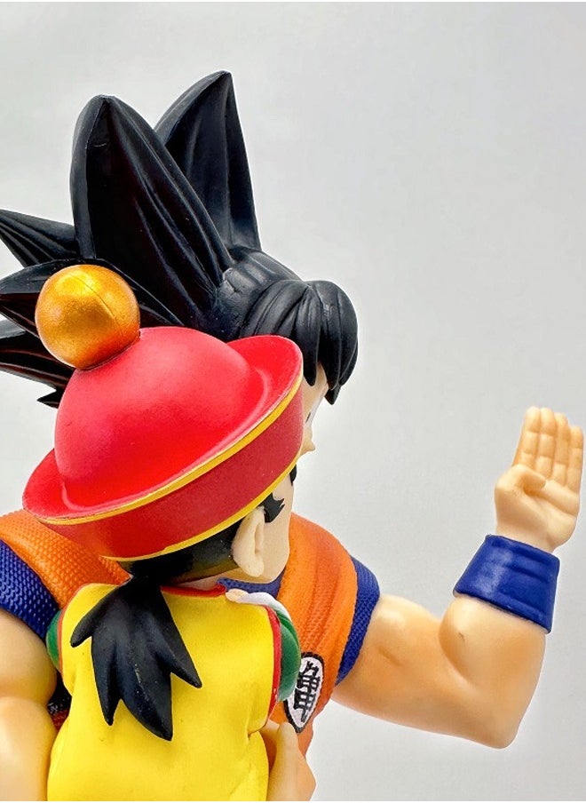 Dragon Ball Father And Son Goku Action Figure Decorative Resin Sculpture Home Decor Statue, Art Figurine Home Ornament Decoration for Office, Living Room, Bedroom, Book Shelf, TV Cabinet, Desktop