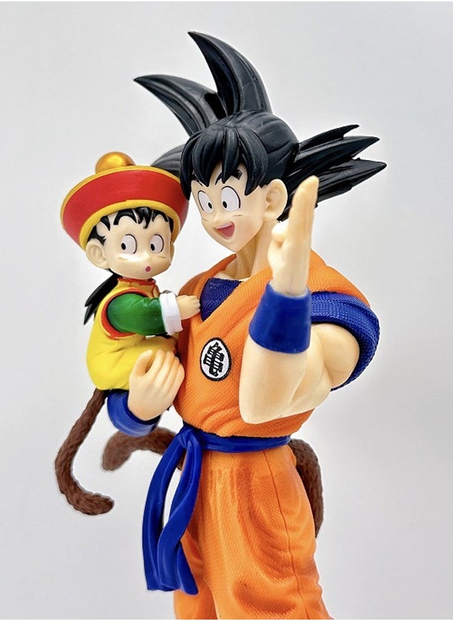 Dragon Ball Father And Son Goku Action Figure Decorative Resin Sculpture Home Decor Statue, Art Figurine Home Ornament Decoration for Office, Living Room, Bedroom, Book Shelf, TV Cabinet, Desktop