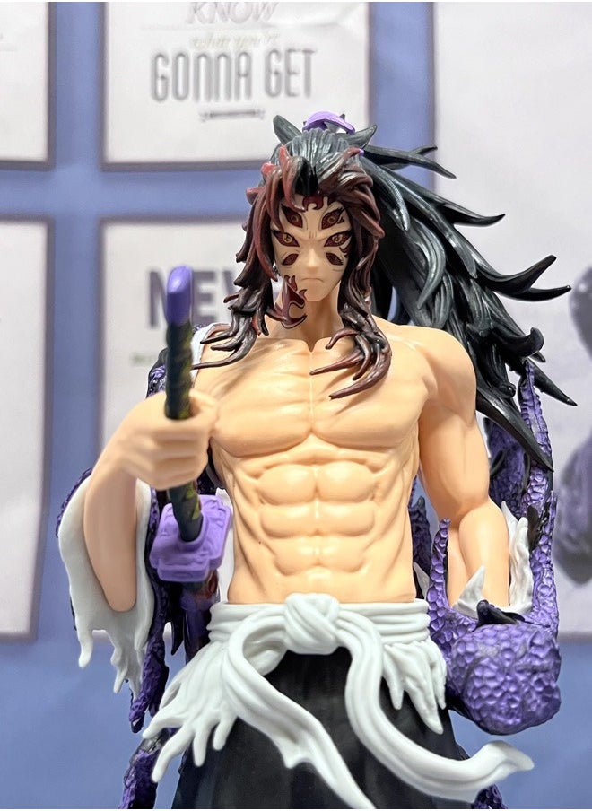 Demon Slayer: Kimetsu no Yaiba Kokushibo Action Figure Decorative Resin Sculpture Home Decor Statue, Art Figurine Home Ornament Decoration for Office, Living Room, Bedroom, Book Shelf, TV Cabinet, Desktop