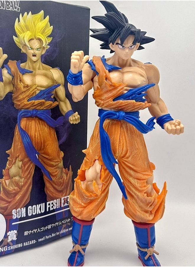 Dragon Ball Black Hair Goku Action Figure Decorative Resin Sculpture Home Decor Statue, Art Figurine Home Ornament Decoration for Office, Living Room, Bedroom, Book Shelf, TV Cabinet, Desktop