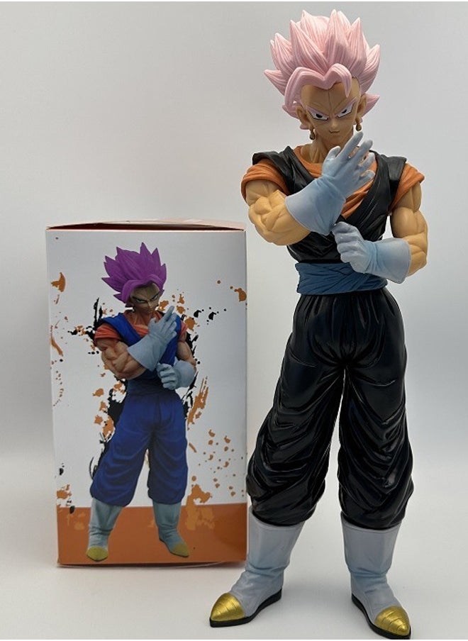 Dragon Ball Pink Hair Vegito Action Figure Decorative Resin Sculpture Home Decor Statue, Art Figurine Home Ornament Decoration for Office, Living Room, Bedroom, Book Shelf, TV Cabinet, Desktop