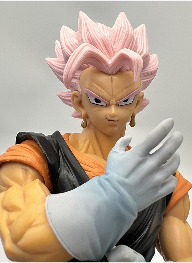 Dragon Ball Pink Hair Vegito Action Figure Decorative Resin Sculpture Home Decor Statue, Art Figurine Home Ornament Decoration for Office, Living Room, Bedroom, Book Shelf, TV Cabinet, Desktop