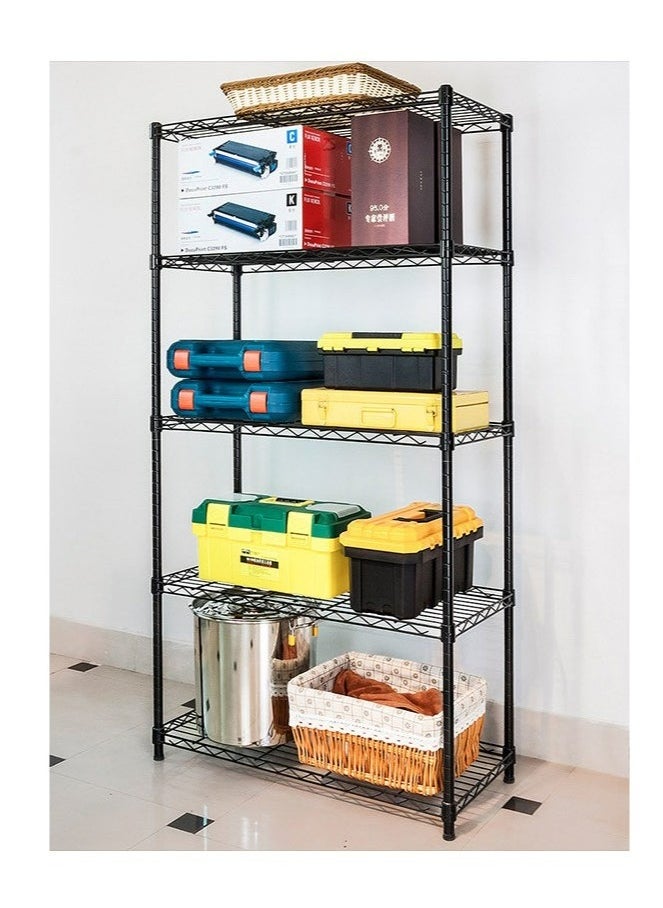 5-Tier Wire Shelving Bathroom Storage, 5 Shelves Unit Metal Kitchen Storage Rack 150 x 55 x 30cm