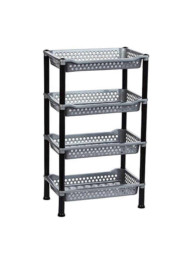 Kitchen Rack Plastic Multi Purpose Storage Rack, Assorted Colors, 4 Tiers