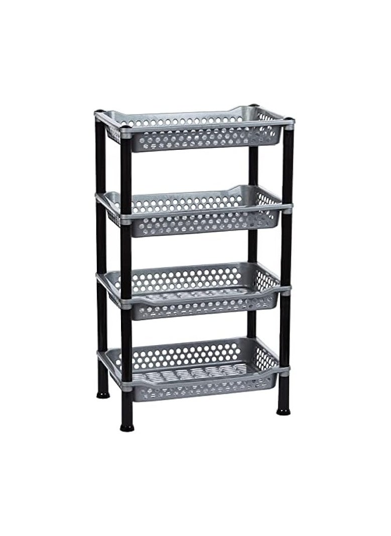 Kitchen Rack Plastic Multi Purpose Storage Rack, Assorted Colors, 4 Tiers