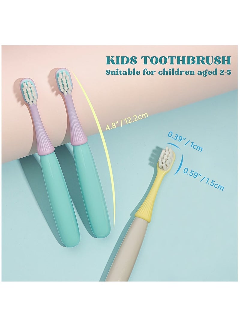 6 Packs Kids Soft Toothbrush Silicone Head Mushroom Oral Care Brush Teeth Cleaning Tool Training Brush Extra Soft Bristles Toddler Toothbrush for 1 - 3 Years Old Random Color