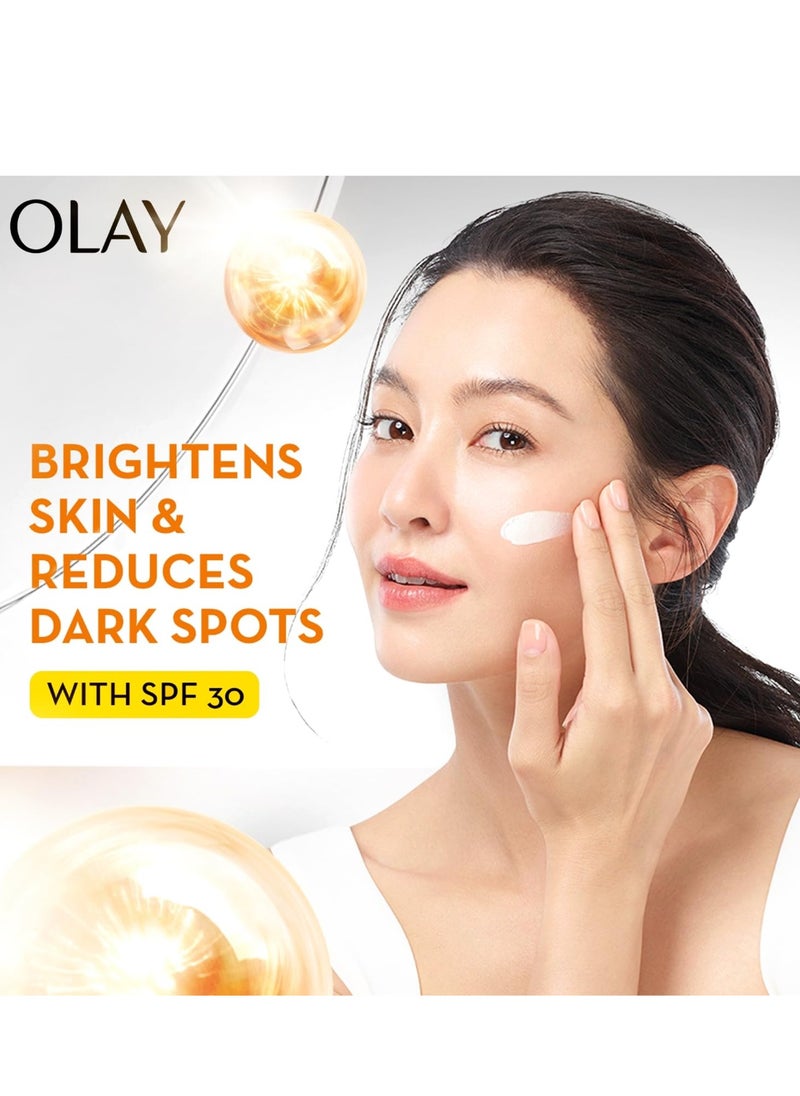 Olay Vitamin C Face Cream with SPF30 l Brightens Skin and Reveals Glow | Smooth Texture with Niacinamide l Paraben and Sulphate Free | Normal, Oily, Dry and Combination Skin l 50g