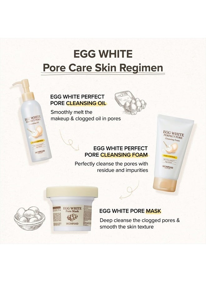 [SKINFOOD] Egg White Pore Mask 120g (4.23 Fl Oz), Clay Mask Pore Tightening Exfoliator, Sebum Absorption Hydra Exfoliant (4.23 oz)