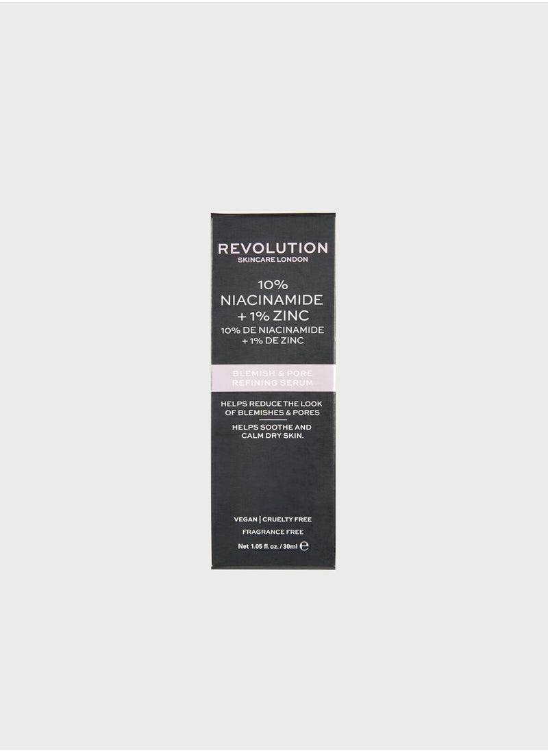 Blemish And Pore Refining Serum - 10% Niacinamide + 1% Zinc