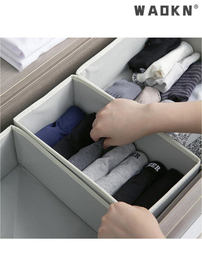 6-Piece Expanded Drawer Organizer Set: Versatile Foldable Closet Solution with Underwear Baskets & Cubes for Maximum Clothing Storage & Organization