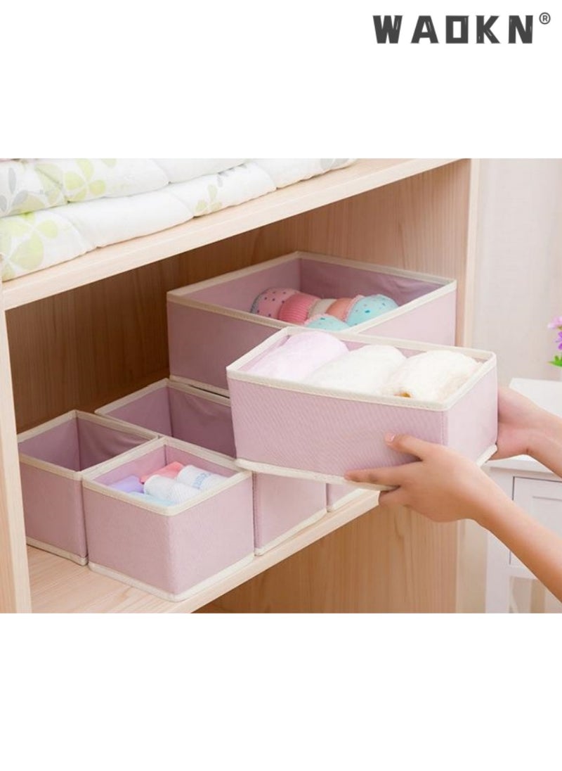 6-Piece Expanded Drawer Organizer Set: Versatile Foldable Closet Solution with Underwear Baskets & Cubes for Maximum Clothing Storage & Organization