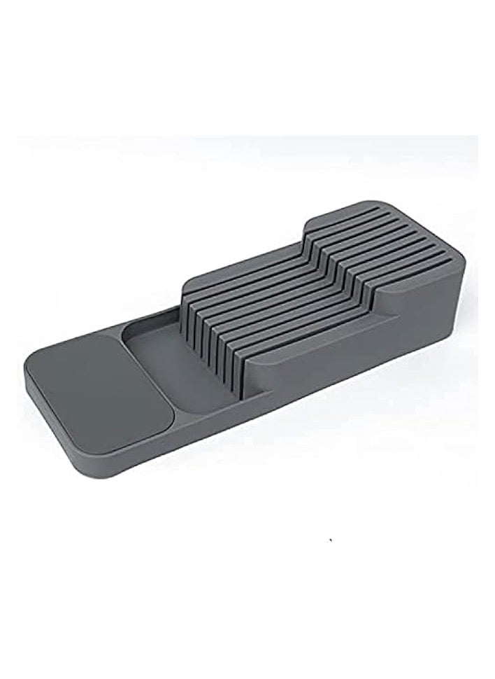 Plastic Knife Block Holder Drawer Knives Storage Rack Knife Stand Cabinet Tray Kitchen Drawer Cutlery Organizer Tableware Container