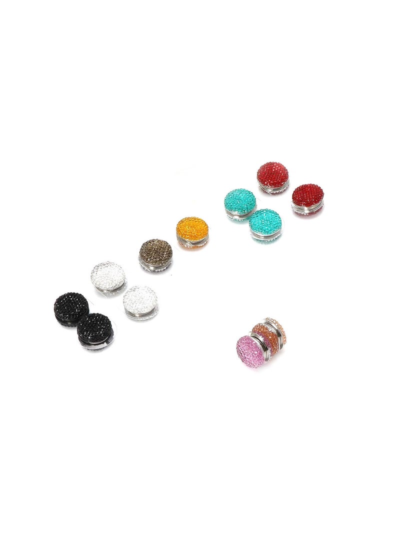 12Pcs Hijab Pins Magnetic Pins Women Accessories Round Hijab Pin Headscarf Brooch Multicolour