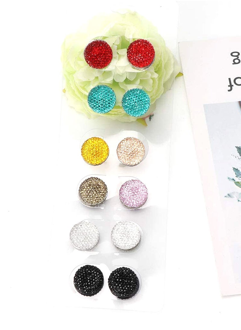 12Pcs Hijab Pins Magnetic Pins Women Accessories Round Hijab Pin Headscarf Brooch Multicolour