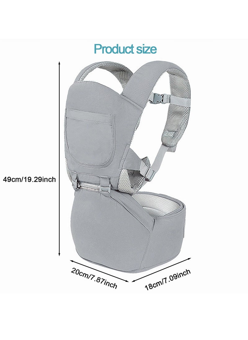 Multifunctional Baby Cradle, Single Stool, Baby Carrier Waist Stool in Light Gray