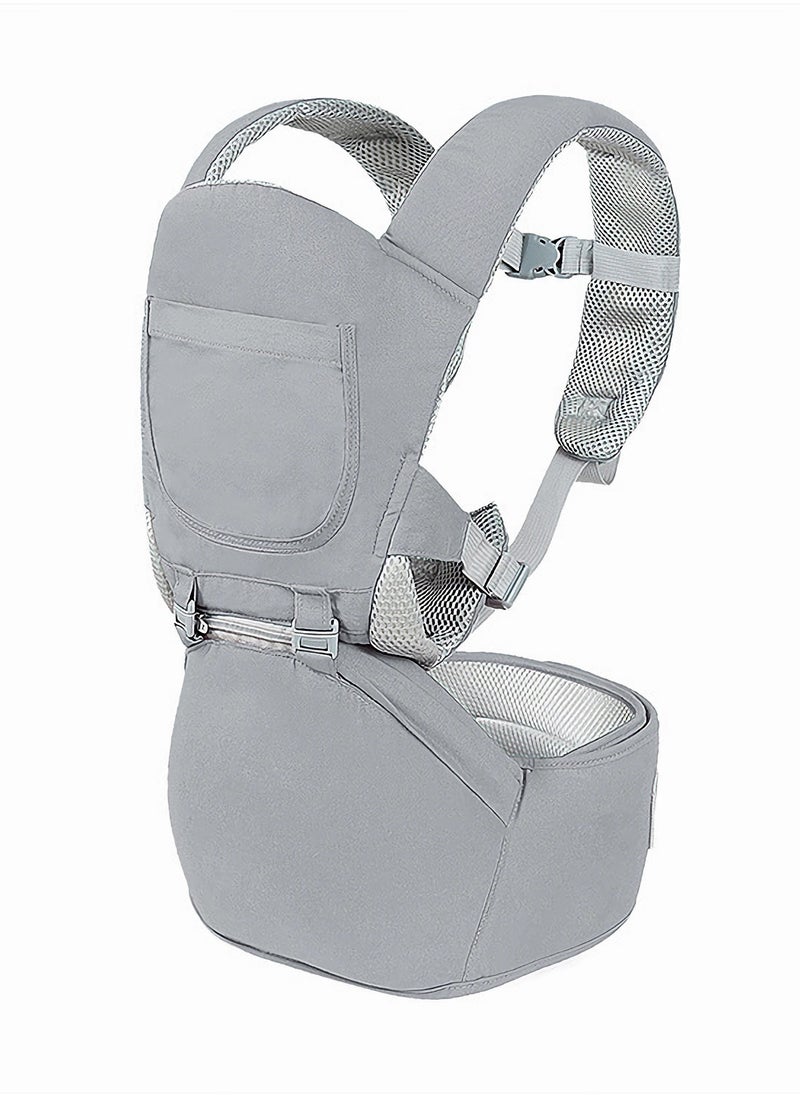 Multifunctional Baby Cradle, Single Stool, Baby Carrier Waist Stool in Light Gray