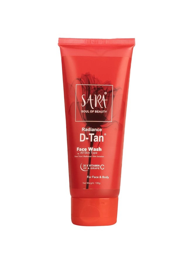 Sara Dtanface Wash ; Perfect For Deep Cleansing And Glowing Skin ; Detan Ideal For All Skin Type 100Gm