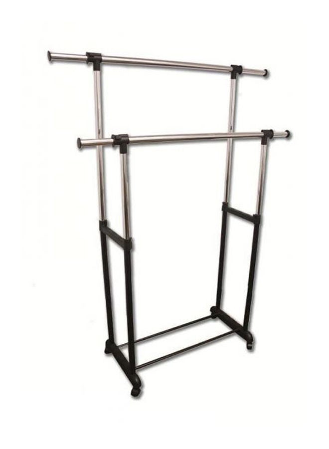 Clothing Garment Rack With Lockable Wheels Portable Clothes Black