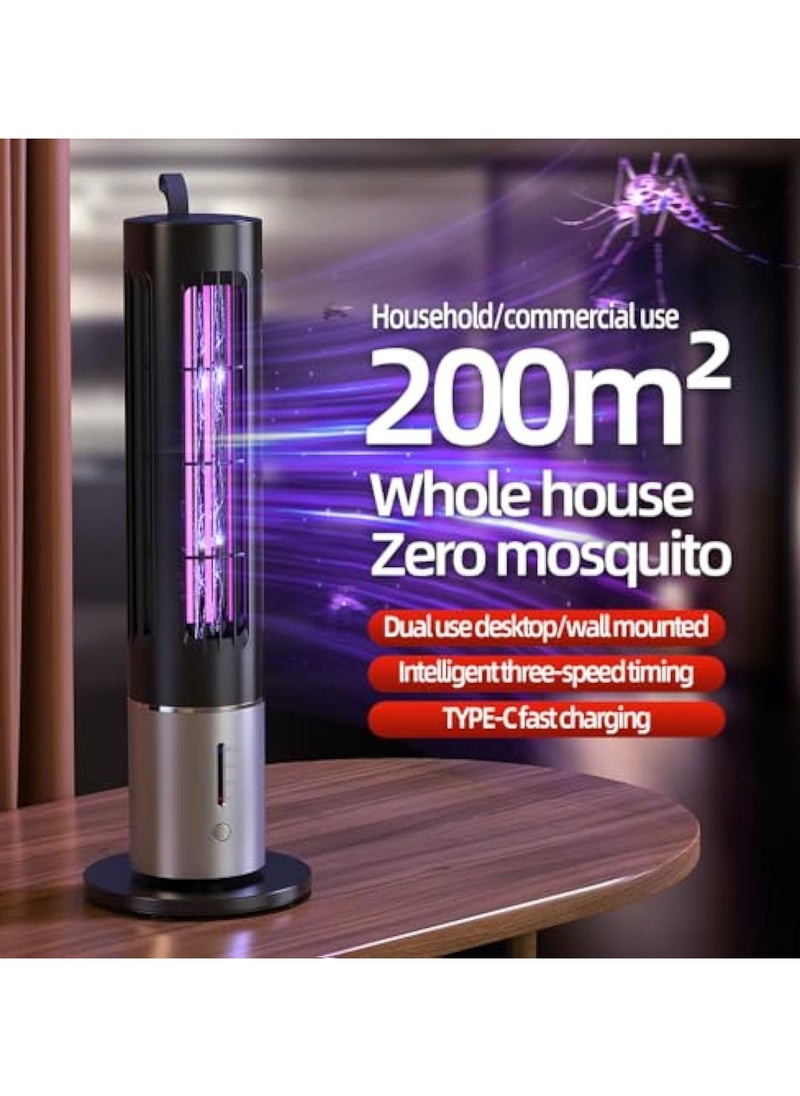 Small Electric Mosquito Killer, Flying Insect Trap, Electric Mosquito Killer, Mosquito Killer With Uv Lamp, 360° Electric Fly Trap, Safe And Non-Toxic, Intelligent Time Control, Tpye C Interface