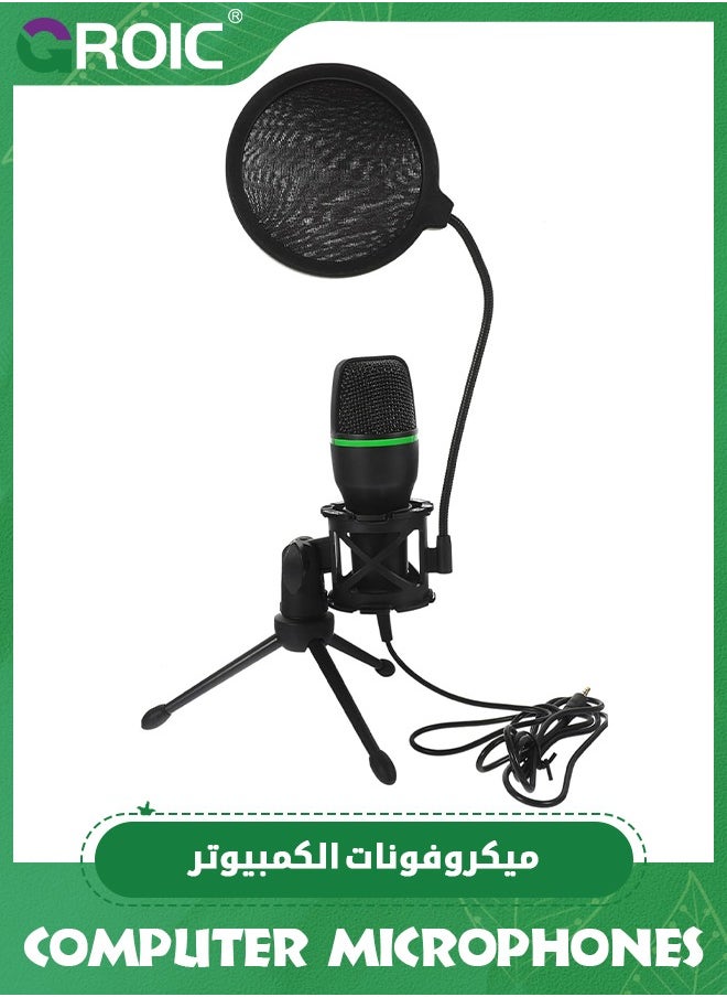 USB microphone Microphone Wired Microphone Kit Computer Wired Microphone Condenser Microphone with Desktop Tripod for Online Meeting Microphone