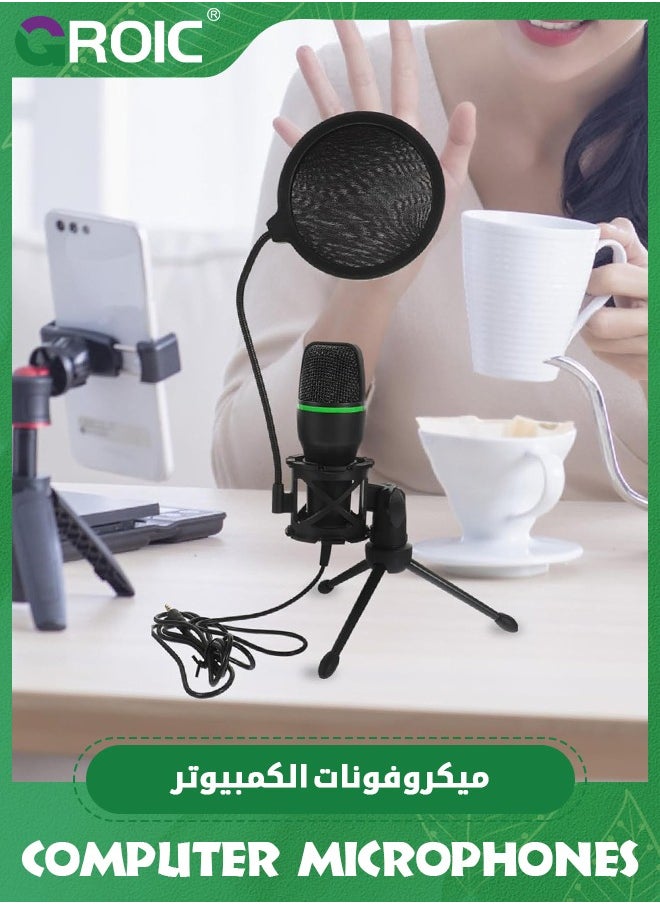 USB microphone Microphone Wired Microphone Kit Computer Wired Microphone Condenser Microphone with Desktop Tripod for Online Meeting Microphone