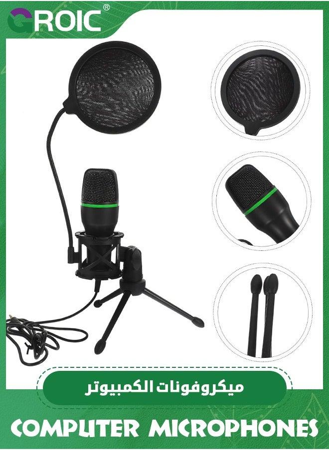 USB microphone Microphone Wired Microphone Kit Computer Wired Microphone Condenser Microphone with Desktop Tripod for Online Meeting Microphone