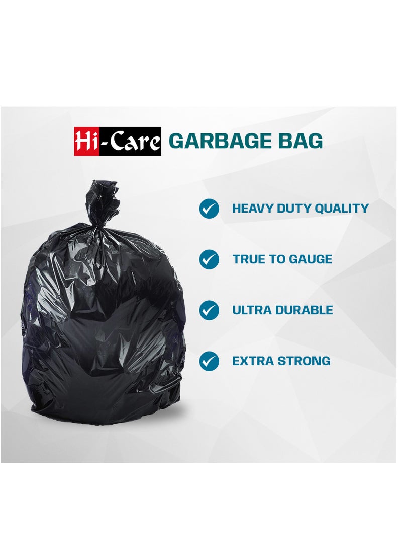 {Pack of 100 Bags} Hi-Care Garbage Bag Black 80x110cm 30 Micron Heavy Duty Oxo Biodegradable Plastic Bag Large Trash Bags Dustbin Bags Waste Bag Office Bag Strong And Durable Bin Bag Garbage Bag Large