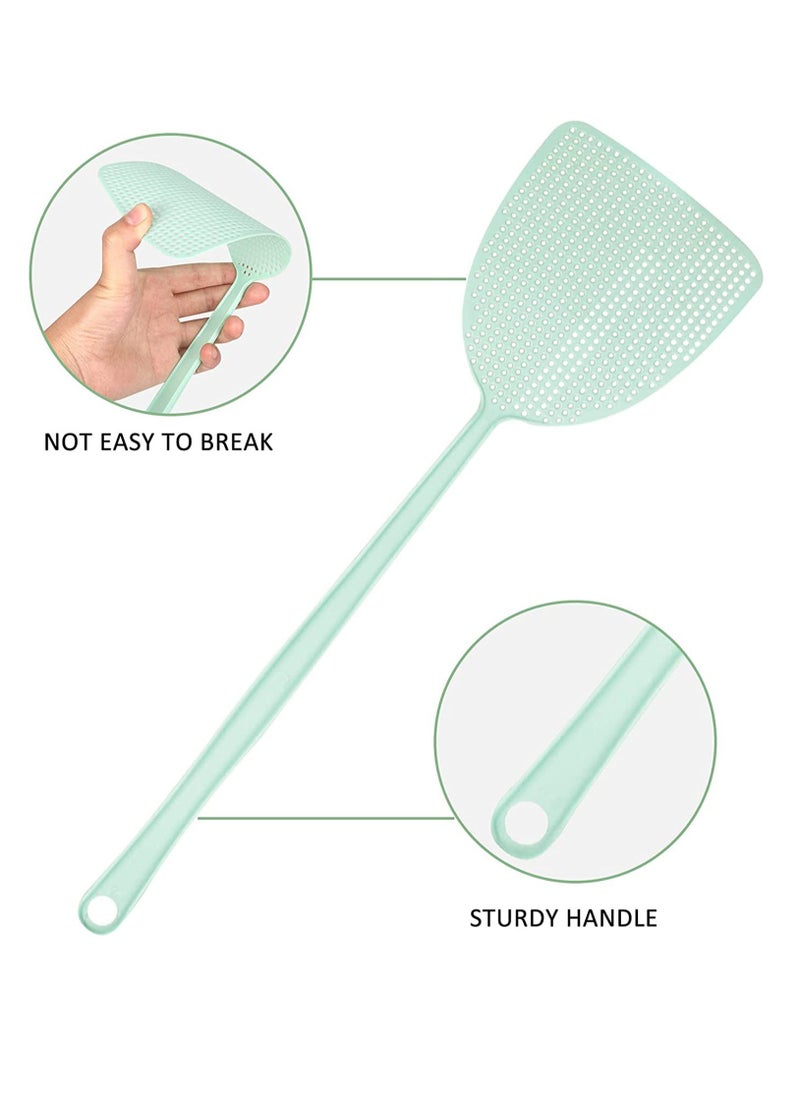 Fly Swatter 4 Pack, Plastic Fly Swatters Heavy Duty, Assorted Colors Strong Flexible Manual Fly Swatter with Long Handle, Insects, Bugs and Fly Killer Random Selection of Colors