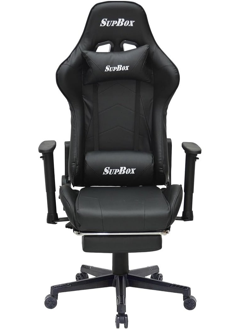 Multi Home Furniture Modern design Best Executive gaming chair MH-8886-Black for Video Gaming Chair for Pc with fully reclining back and head rest amd footrest and soft leather (Black)