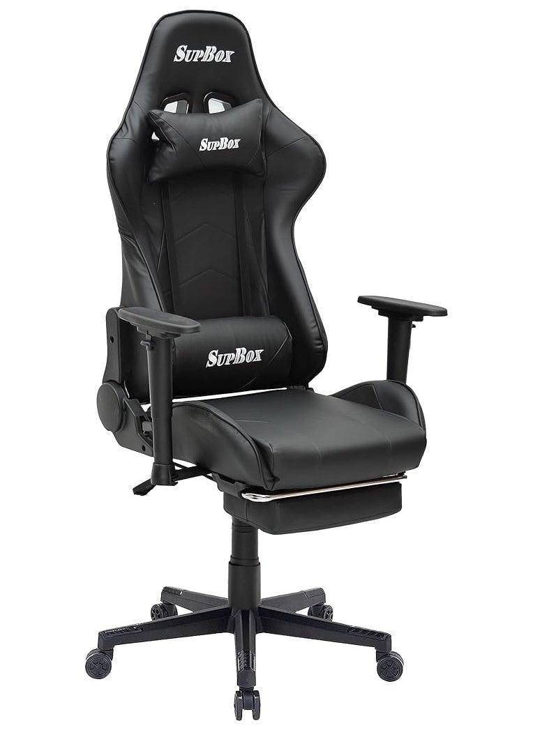 Multi Home Furniture Modern design Best Executive gaming chair MH-8886-Black for Video Gaming Chair for Pc with fully reclining back and head rest amd footrest and soft leather (Black)