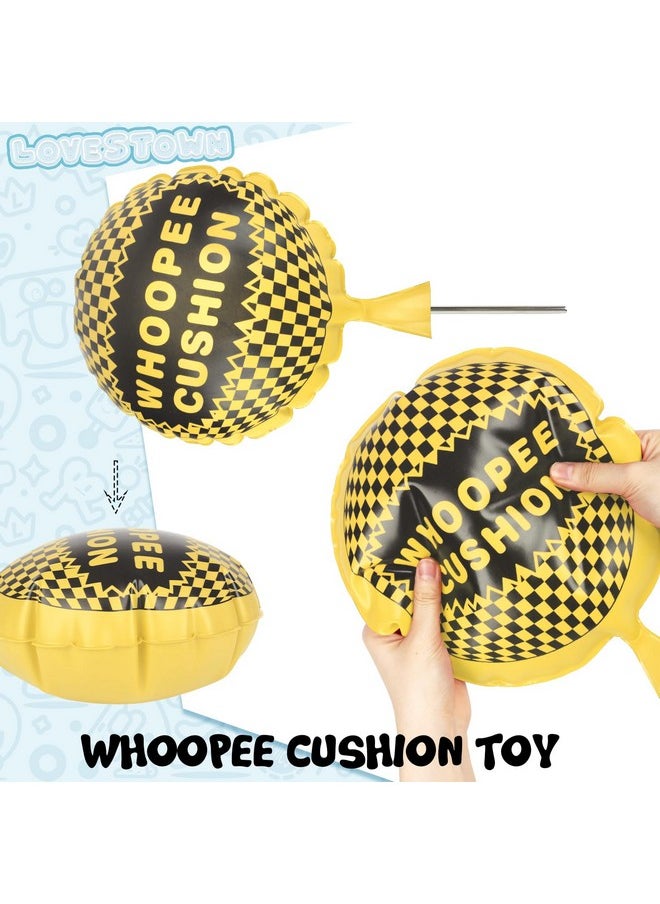 3Pcs Whoopee Cushions, 10 Inch And 6 Inch Fun Toys Yellow Fart Pillow Prank Toys For Novelty Party Favors