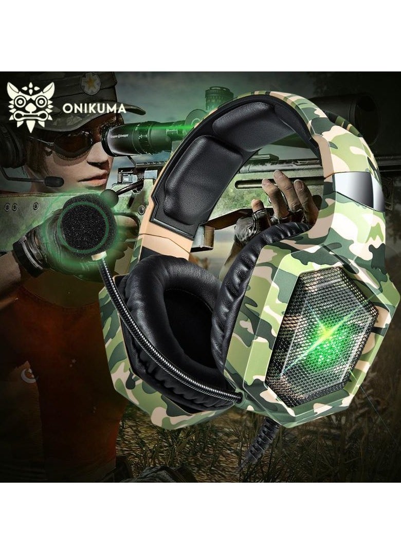 ONIKUMA K8 Wired Stereo Gaming Headphones With Mic LED Lights