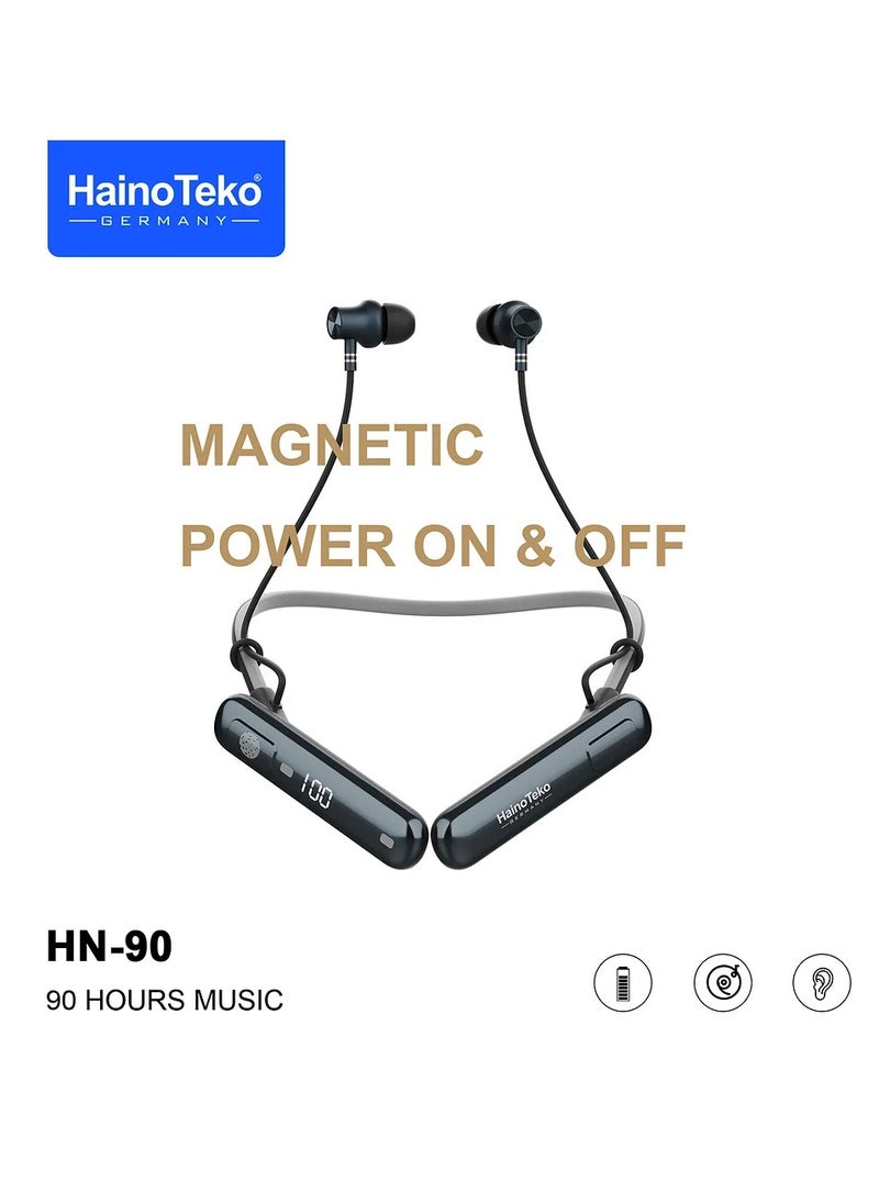 HainoTeko HN-90 Bluetooth Neckband Wireless Earphones 90 Hours of Music With Super Clear Microphone