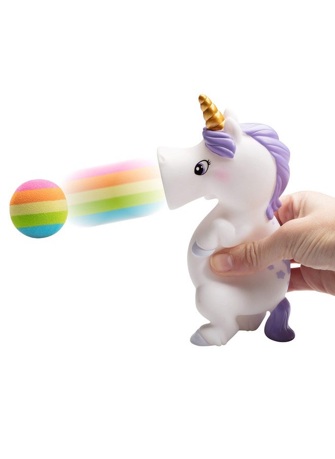 Unicorn Ball Popper Toy - Christmas Stocking Stuffer Includes 4 Soft Foam Balls - Squeeze To Pop Air Powered Balls Up To 20 Feet - Safe For Indoor/Outdoor Play - Gift For Kids, Girls, Boys