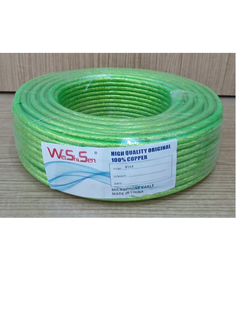 Professional Microphone Cable #144 (80meter) Neon Green, Low Capacity & Impedance with Oxygen-Free Copper (O.F.C)