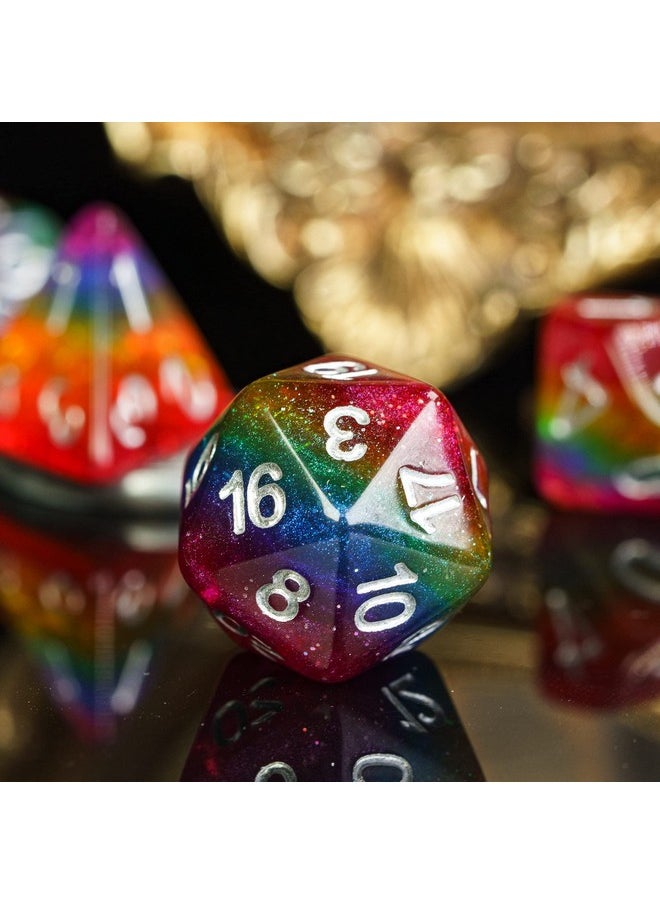 7Pcs Rainbow-Pride Polyhedral Dice Set, Homosexual Flag D&D Dice For Dungeons And Dragons, Dnd Dice For Rpg Mtg And Other Table Games