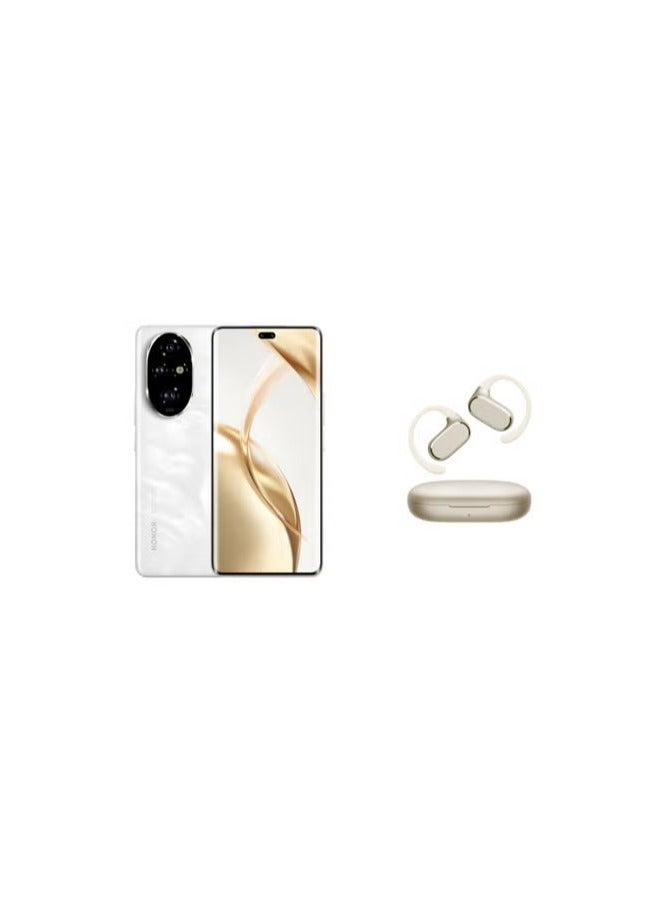 200 Pro 5G Dual SIM Moonlight White 12GB RAM + 512GB With Free Honor Choice Open-Ear True Wireless Earbuds- Middle East Version