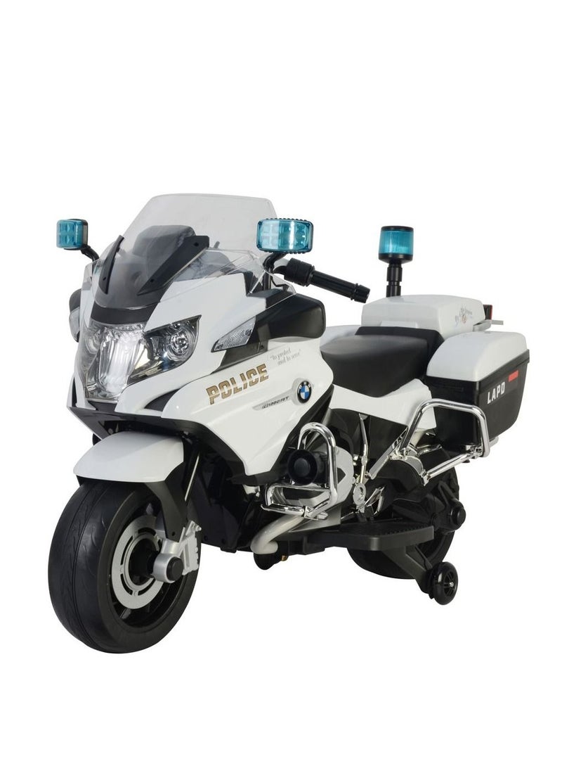 12V Police Motorcycle White