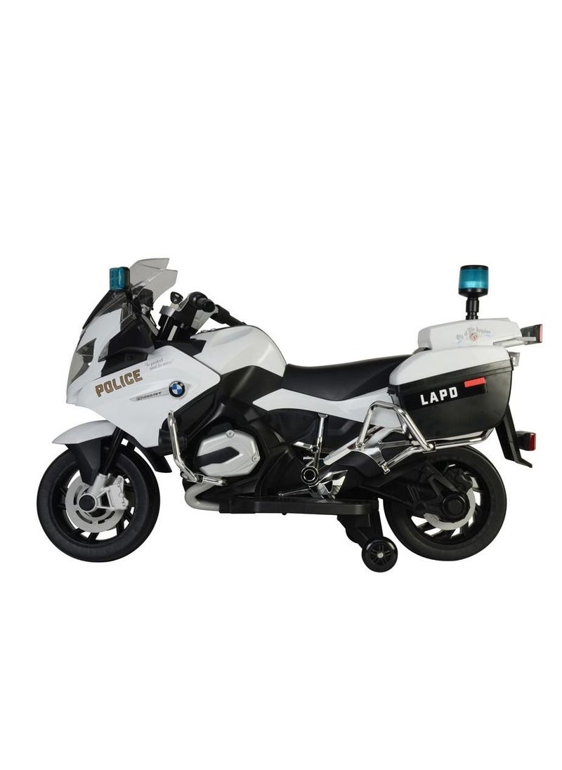 12V Police Motorcycle White